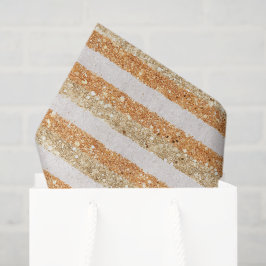 Papel De Seda Brillo de naranja dorado Rayas de crema Brillan y