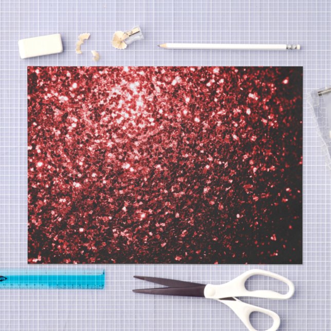 Papel De Seda Brillo falso rojo oscuro destellos glamour (Artesanía)