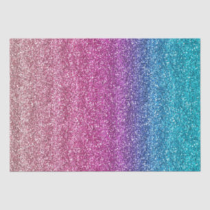 Papel De Seda Brillo Gradiente Rosa y Azul Brillante