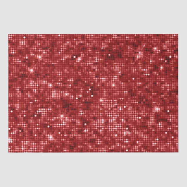 Papel De Seda Brillo Rojo de Navidad Glitter festivo (Anverso)