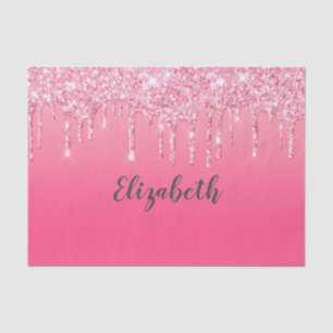 Papel De Seda Brillo rosa que gotea Chic femenino de moda Bling