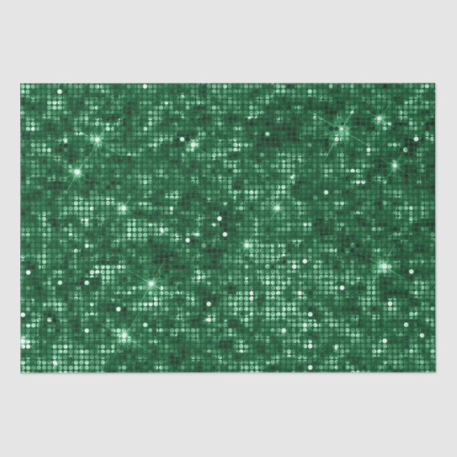 Papel De Seda Brillo verde navideño de vacaciones de Navidad (Anverso)