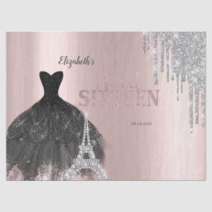 Papel De Seda Brillos que gotean, Vestido, Torre Eiffel Sweet 16