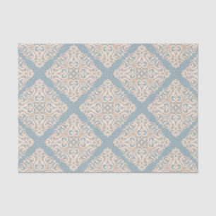 Papel De Seda Brocade barroco de damasqueros sobre desenlace azu