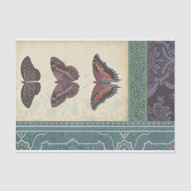 Papel De Seda Brocade decorativo de mariposa por Vision Studio (Anverso)