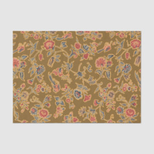 Papel De Seda Brocado floral vintage de chinoiserie del siglo XV