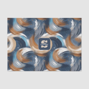 Papel De Seda Brochas de broche de malla en azul, blanco y marró