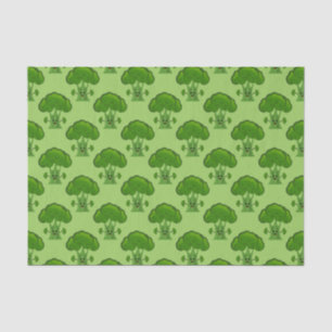Papel De Seda Brócoli verde feliz