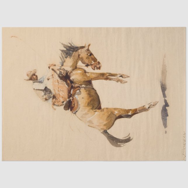 Papel De Seda Bronco Salvaje de Edward Borein (Anverso)