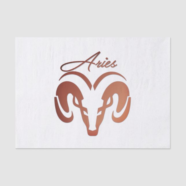 Papel De Seda Bronze Aries el Ram Zodiac (Anverso)