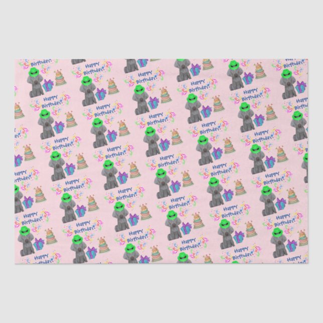 Papel De Seda Brooklyn, el cumpleaños del perro de Weimaraner (Anverso)