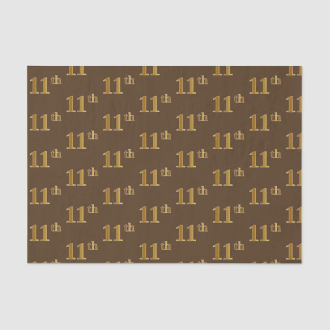 Papel De Seda Brown, Faux Gold 11º (Undécimo) Evento (Anverso)