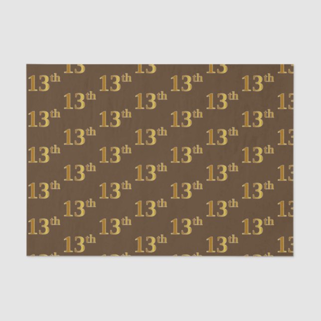 Papel De Seda Brown, Faux Gold 13th (XIII) Event (Anverso)