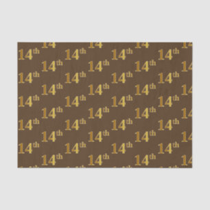 Papel De Seda Brown, Faux Gold 14th (Decimocuarto) Event