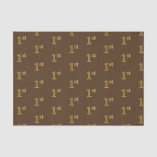 Papel De Seda Brown, Faux Gold 1st (First Event Tissue Paper)