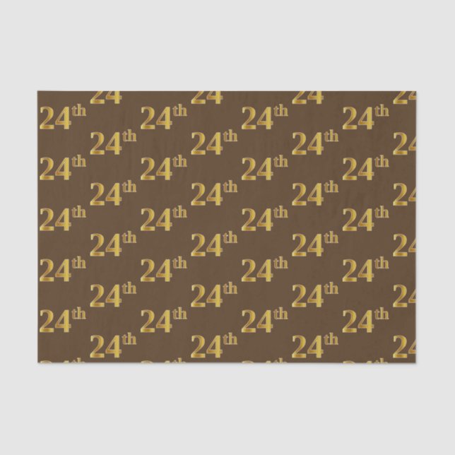 Papel De Seda Brown, Faux Gold 24th (24to) Event (Anverso)