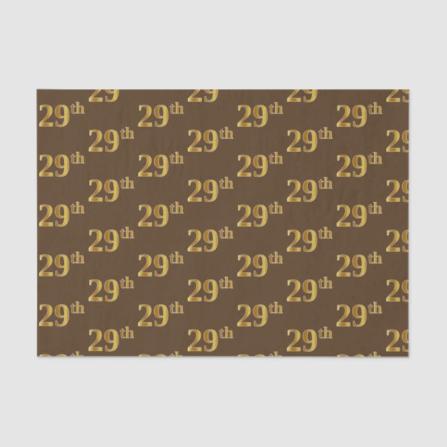 Papel De Seda Brown, Faux Gold 29th (29th) Event (Anverso)