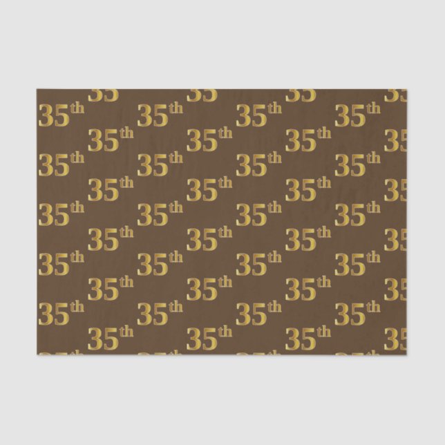 Papel De Seda Brown, Faux Gold 35th (35ª) Event (Anverso)