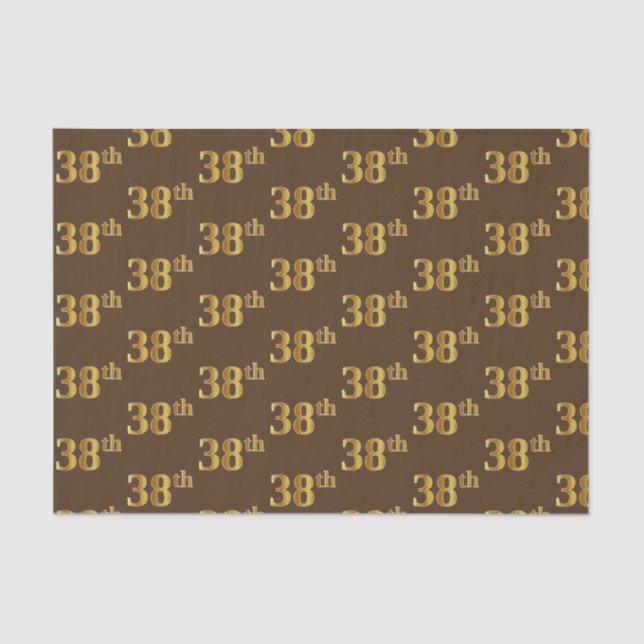 Papel De Seda Brown, Faux Gold 38th (38th) Event (Anverso)