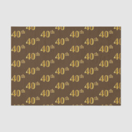 Papel De Seda Brown, Faux Gold 40th (cuadragésimo) Event