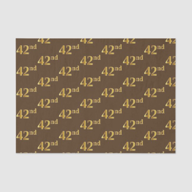 Papel De Seda Brown, Faux Gold 42nd (42º) Event (Anverso)