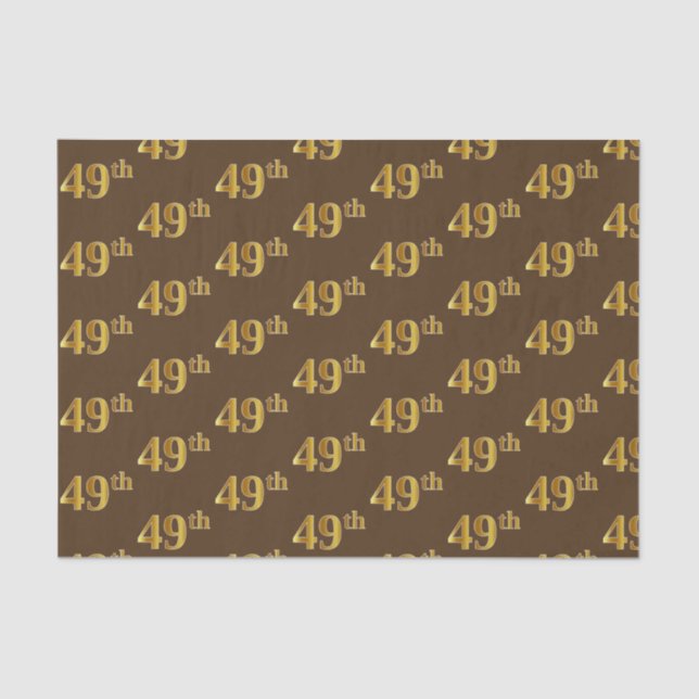 Papel De Seda Brown, Faux Gold 49th (49th) Event (Anverso)