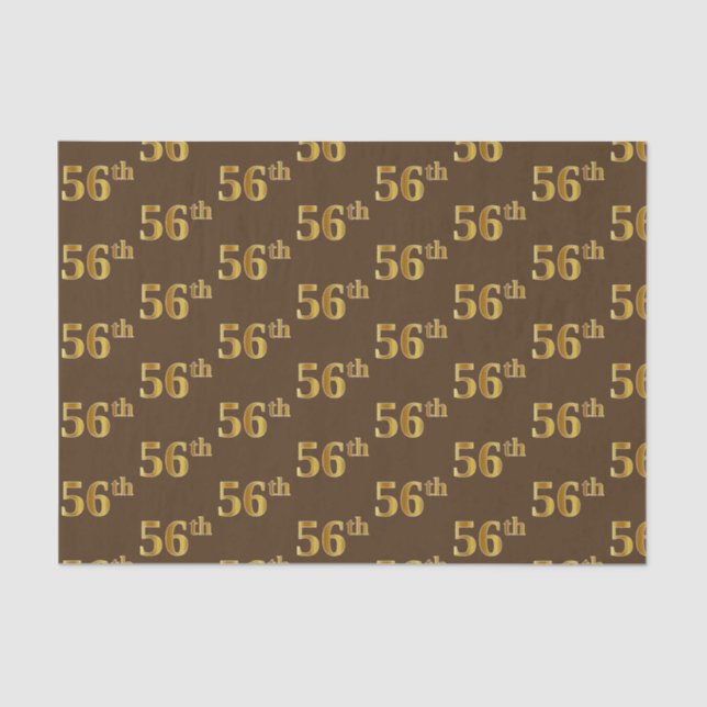 Papel De Seda Brown, Faux Gold 56th (Cincuenta y Sexto) Event (Anverso)