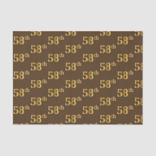Papel De Seda Brown, Faux Gold 58th (58th) Event (Anverso)