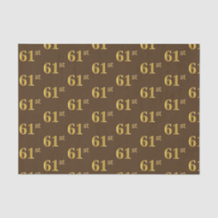 Papel De Seda Brown, Faux Gold 61st (Sexagésimo primer) Event