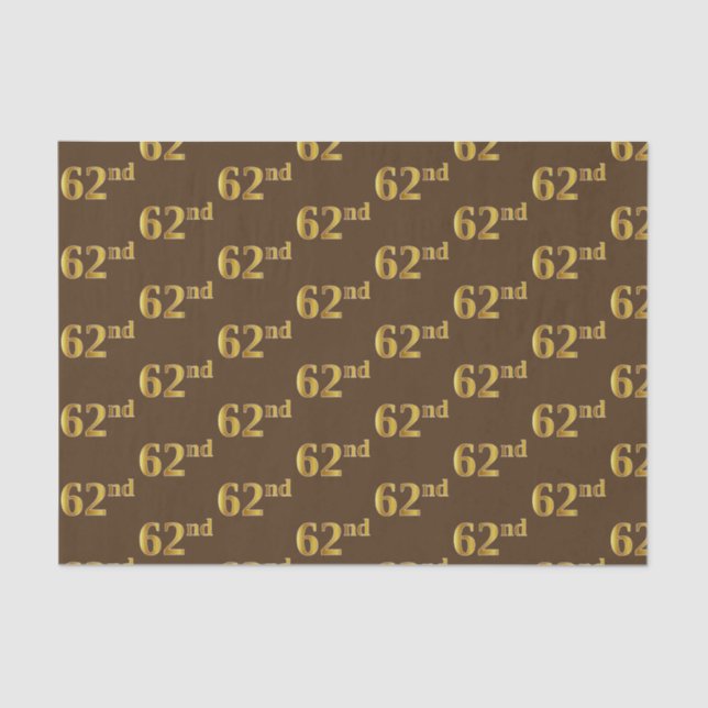 Papel De Seda Brown, Faux Gold 62nd (Sexagésimo Segundo) Event (Anverso)