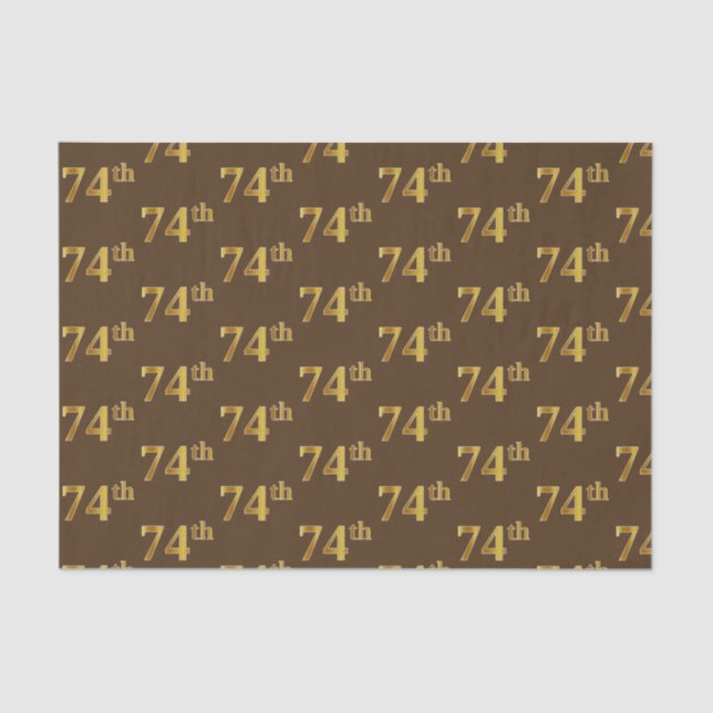 Papel De Seda Brown, Faux Gold 74th (Setenta y Cuarto) Event (Anverso)