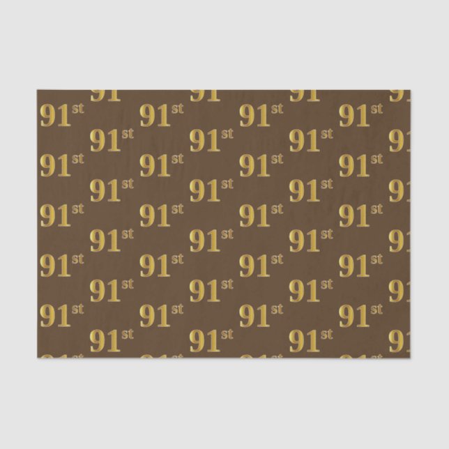 Papel De Seda Brown, Faux Gold 91st (Noventa Y Primer) Evento (Anverso)
