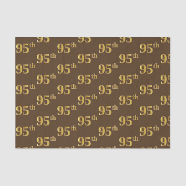 Papel De Seda Brown, Faux Gold 95th (Noventa y Quinta) Event (Anverso)