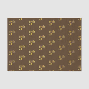 Papel De Seda Brown, Faux Gold Quinto (Quinto) Documento de Teji