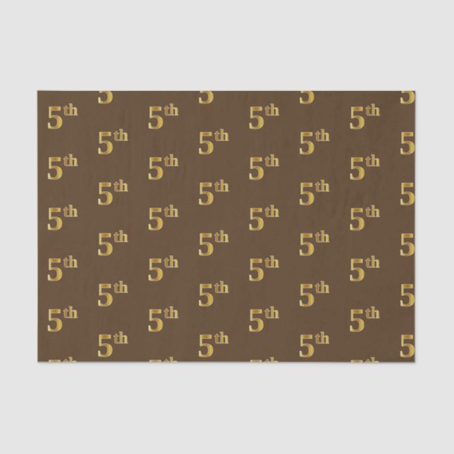 Papel De Seda Brown, Faux Gold Quinto (Quinto) Documento de Teji (Anverso)
