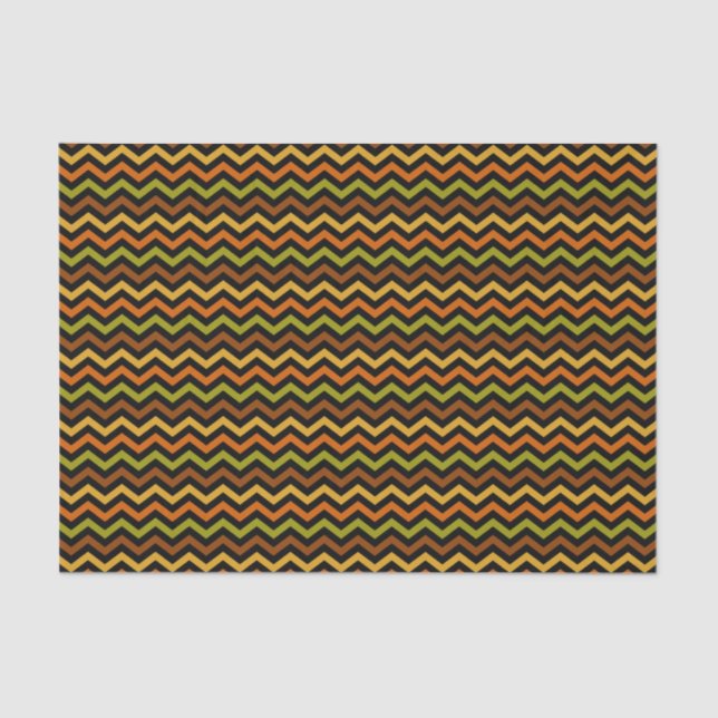 PAPEL DE SEDA BROWN NARANJA GOLD GREEN ZIG ZAG HUELGA (Anverso)