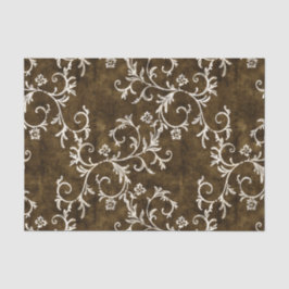 Papel De Seda Brown y damasco blanco