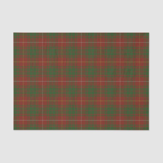 Papel De Seda Bruce Clan tartan - rojos verdes (Anverso)