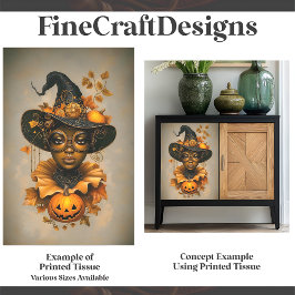 Papel De Seda Bruja Afroamericana Steampunk F6L Decoupage
