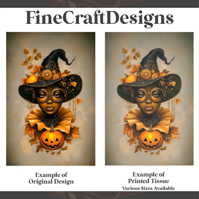 Papel De Seda Bruja Afroamericana Steampunk F6R Decoupage (Subido por el creador)
