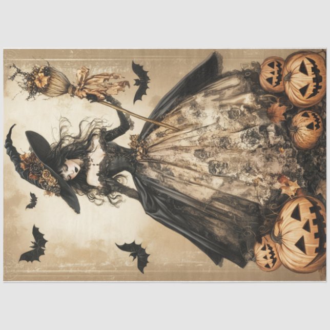 Papel De Seda Bruja de Halloween (Anverso)