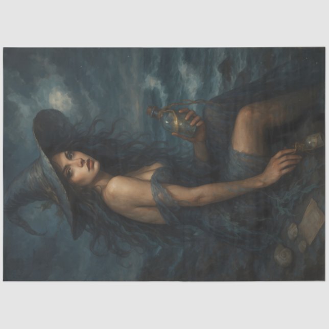 Papel De Seda Bruja del mar de la tormenta con desenlace oscuro  (Anverso)