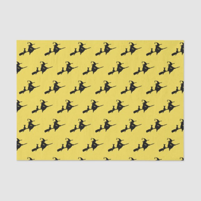 Papel De Seda Bruja en una escoba (Anverso)