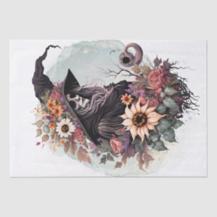 Papel De Seda Bruja floral mística