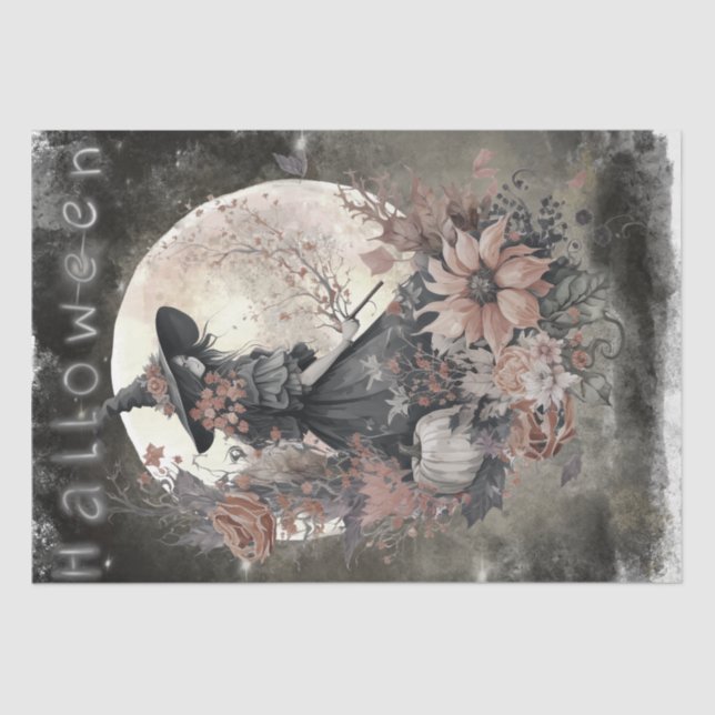 Papel De Seda Bruja floral mística (Anverso)