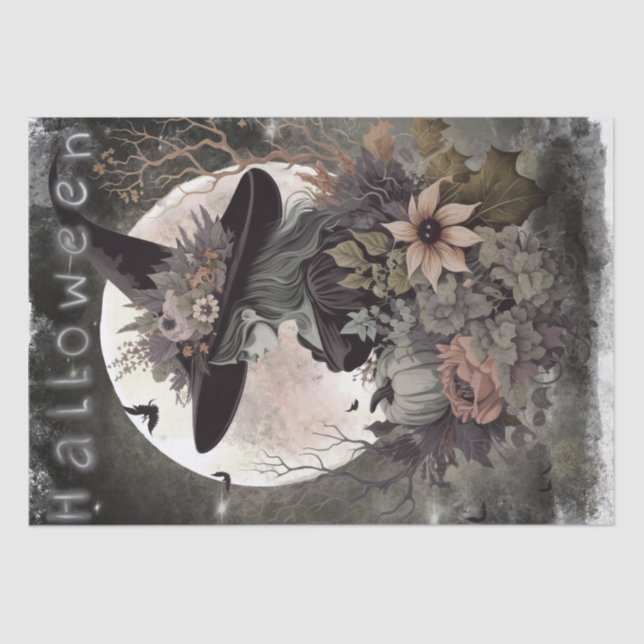 Papel De Seda Bruja floral mística (Anverso)