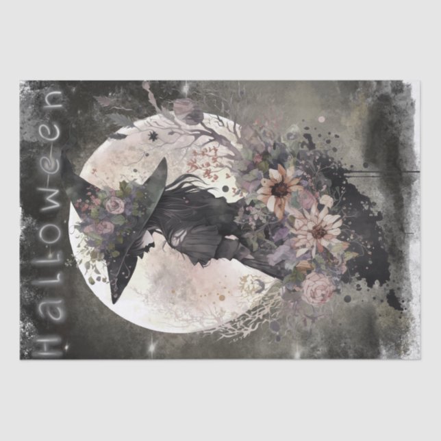Papel De Seda Bruja floral mística (Anverso)