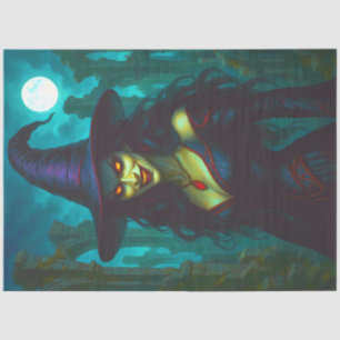 Papel De Seda Bruja gótica malvada con ojos brillantes - Hallowe