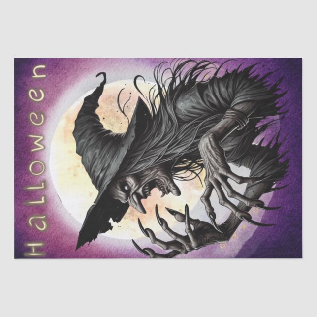 Papel De Seda Bruja malvada oscura (Anverso)