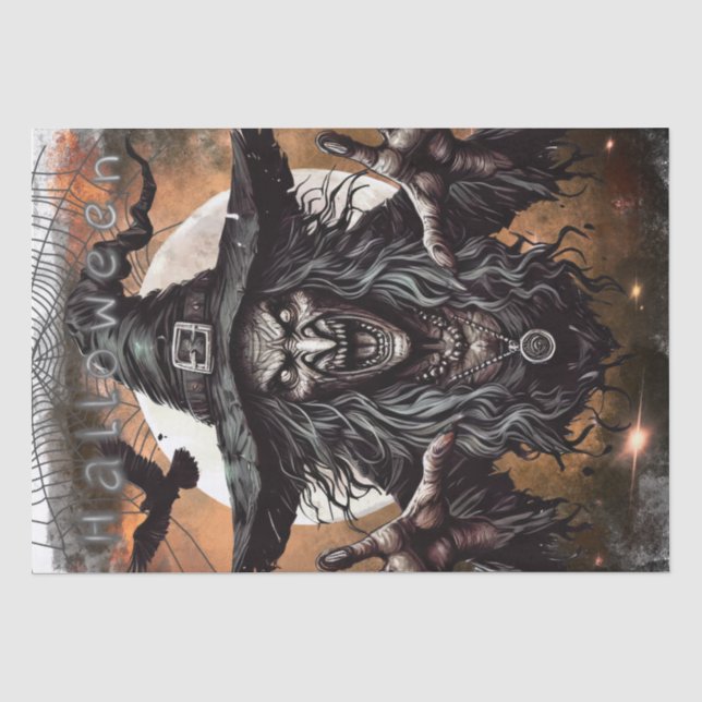 Papel De Seda Bruja malvada oscura (Anverso)